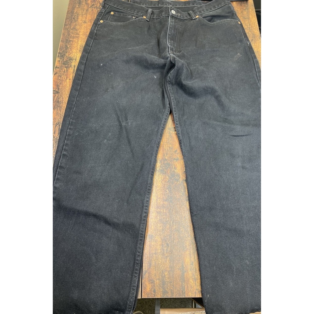 Levis 550 Jeans Mens Sz 38x30 Straight Leg Pockets Black